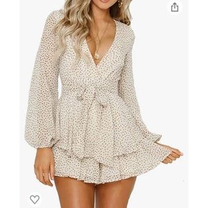 Polka Dot Long Sleeve Romper